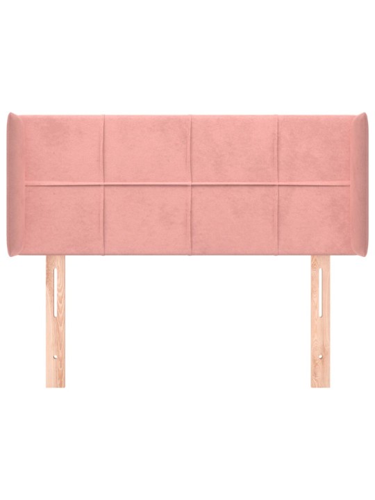 Čelo postele typu ušák růžová 93x16x78/88 cm samet