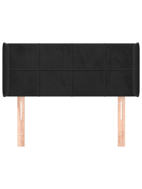 Čelo postele typu ušák černé 103 x 16 x 78/88 cm samet