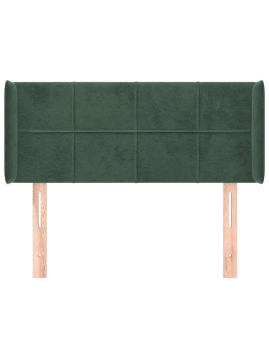 Čelo postele typu ušák tmavě zelená 103x16x78/88 cm samet