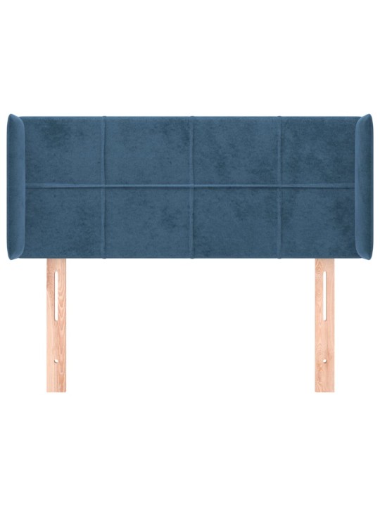 Čelo postele typu ušák tmavě modrá 103x16x78/88 cm samet