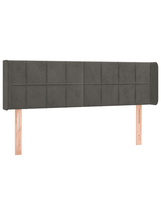 Čelo postele typu ušák tmavě šedé 147x16x78/88 cm samet
