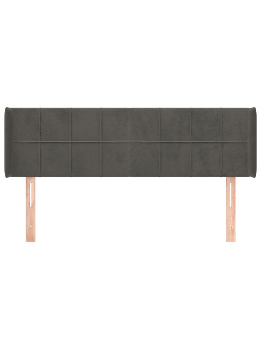 Čelo postele typu ušák tmavě šedé 147x16x78/88 cm samet