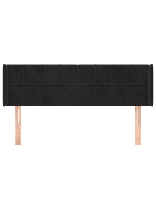 Čelo postele typu ušák černé 147x16x78/88 cm samet