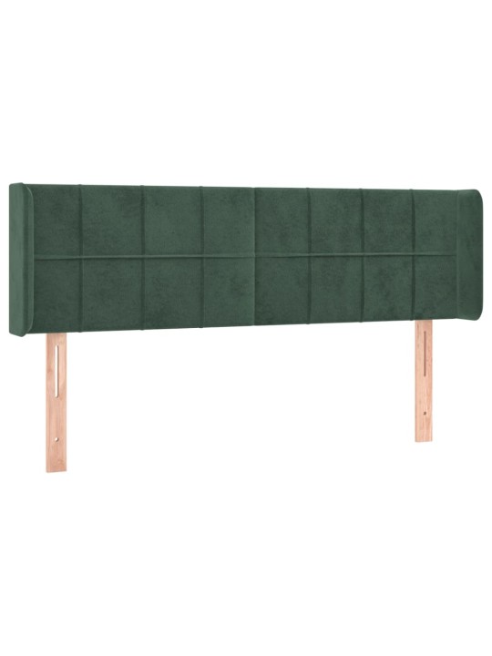 Čelo postele typu ušák tmavě zelená 147x16x78/88 cm samet