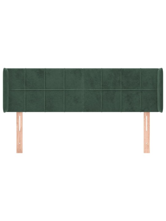 Čelo postele typu ušák tmavě zelená 147x16x78/88 cm samet