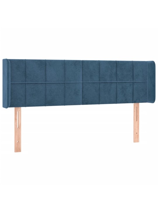 Čelo postele typu ušák tmavě modrá 147x16x78/88 cm samet