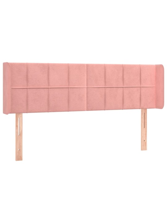 Čelo postele typu ušák růžová 147x16x78/88 cm samet