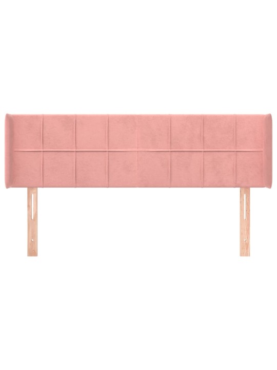 Čelo postele typu ušák růžová 147x16x78/88 cm samet