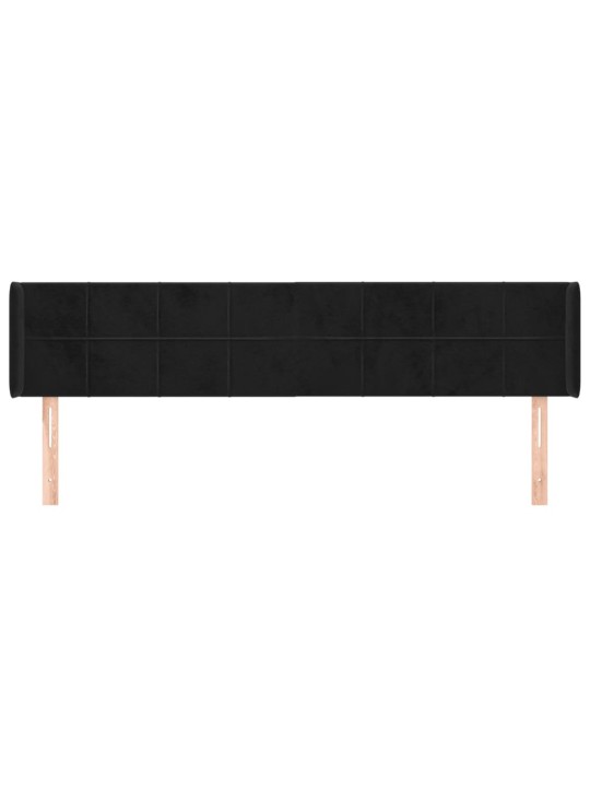 Čelo postele typu ušák černé 163x16x78/88 cm samet