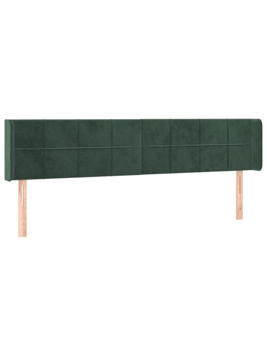 Čelo postele typu ušák tmavě zelená 163x16x78/88 cm samet