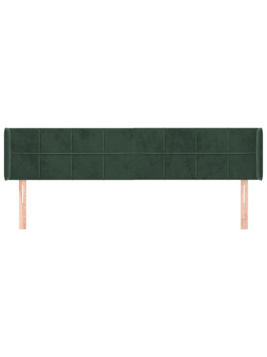 Čelo postele typu ušák tmavě zelená 163x16x78/88 cm samet