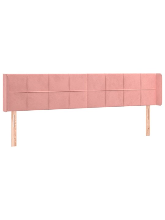 Čelo postele typu ušák růžová 163x16x78/88 cm samet