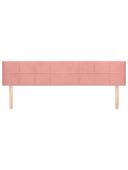 Čelo postele typu ušák růžová 163x16x78/88 cm samet