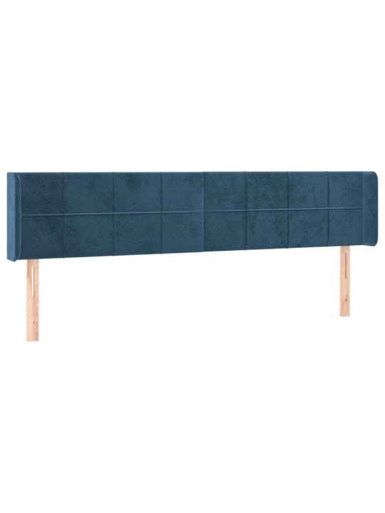 Čelo postele typu ušák tmavě modrá 183x16x78/88 cm samet