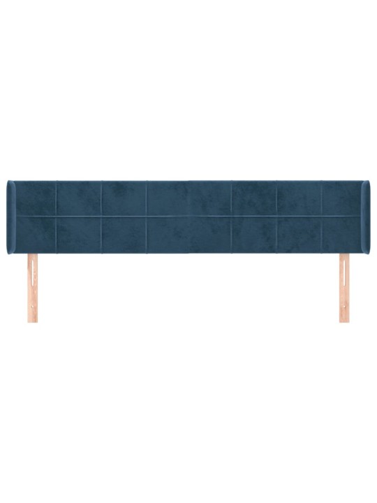 Čelo postele typu ušák tmavě modrá 183x16x78/88 cm samet