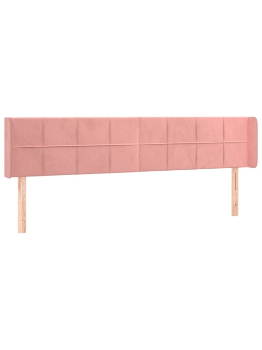 Čelo postele typu ušák růžová 183x16x78/88 cm samet