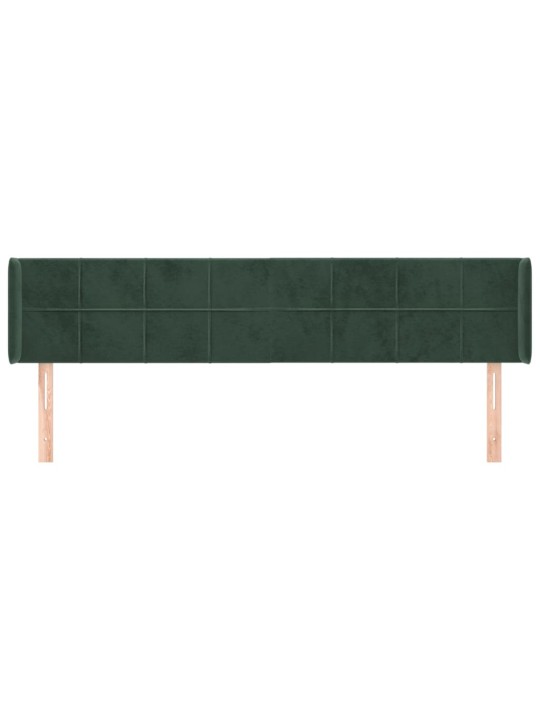 Čelo postele typu ušák tmavě zelená 203x16x78/88 cm samet