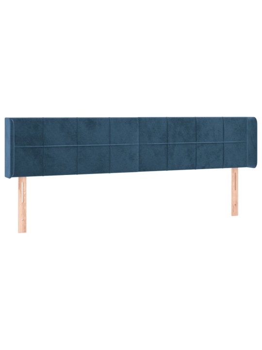 Čelo postele typu ušák tmavě modrá 203x16x78/88 cm samet
