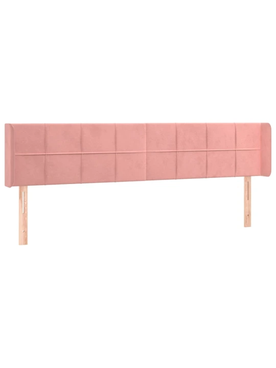 Čelo postele typu ušák růžová 203x16x78/88 cm samet