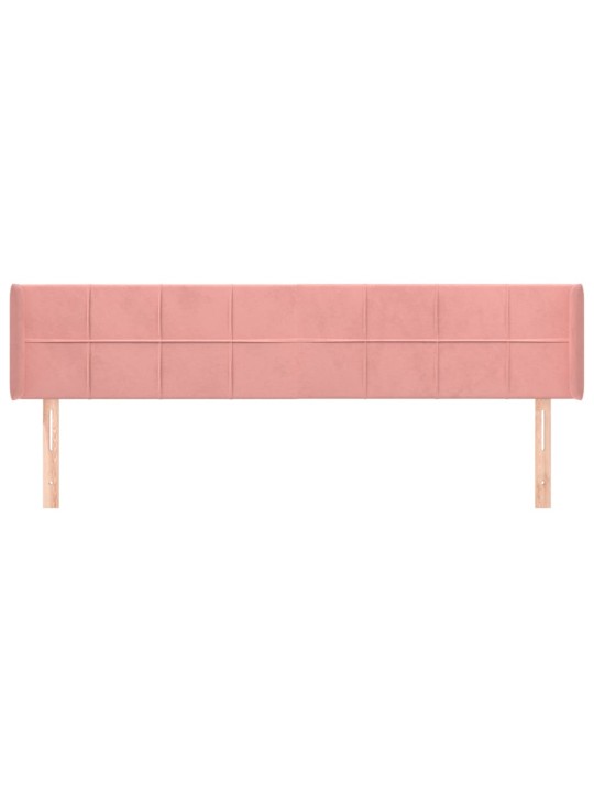 Čelo postele typu ušák růžová 203x16x78/88 cm samet