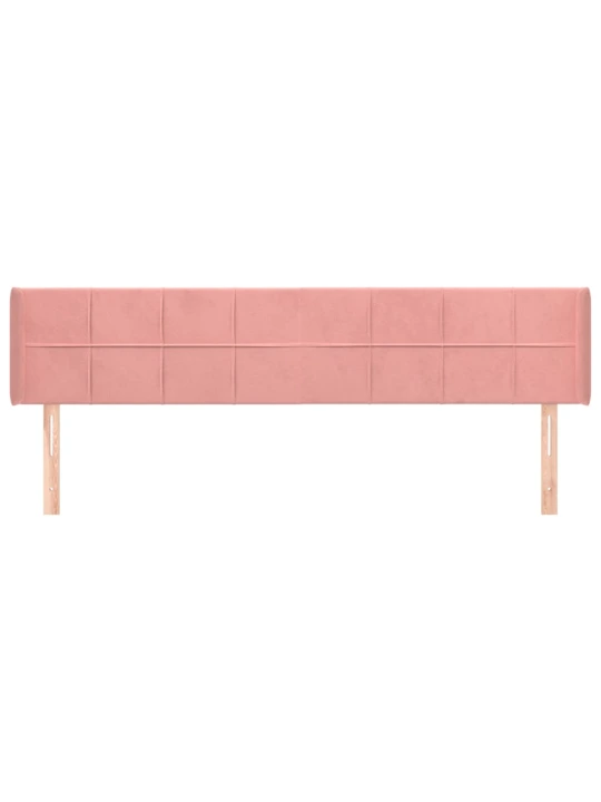 Čelo postele typu ušák růžová 203x16x78/88 cm samet