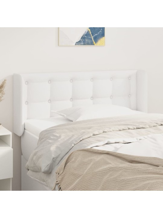 Čelo postele typu ušák bílá 83 x 16 x 78/88 cm umělá kůže
