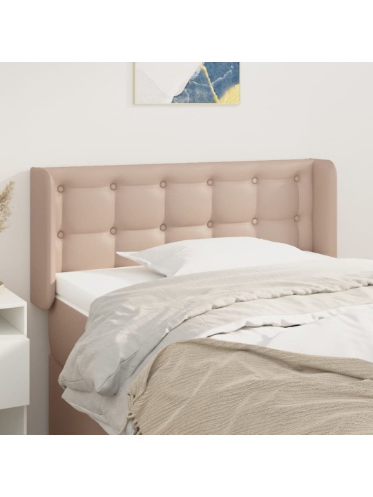 Čelo postele typu ušák cappuccino 83 x 16 x 78/88 cm umělá kůže