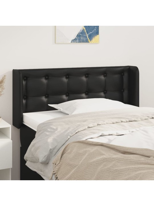 Čelo postele typu ušák černé 93x16x78/88 cm umělá kůže