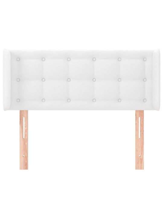 Čelo postele typu ušák bílá 93x16x78/88 cm umělá kůže