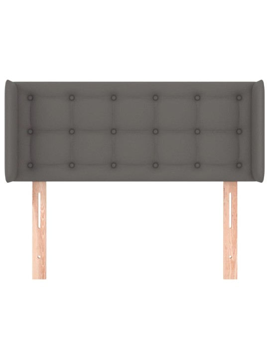 Čelo postele typu ušák šedá 93x16x78/88 cm umělá kůže