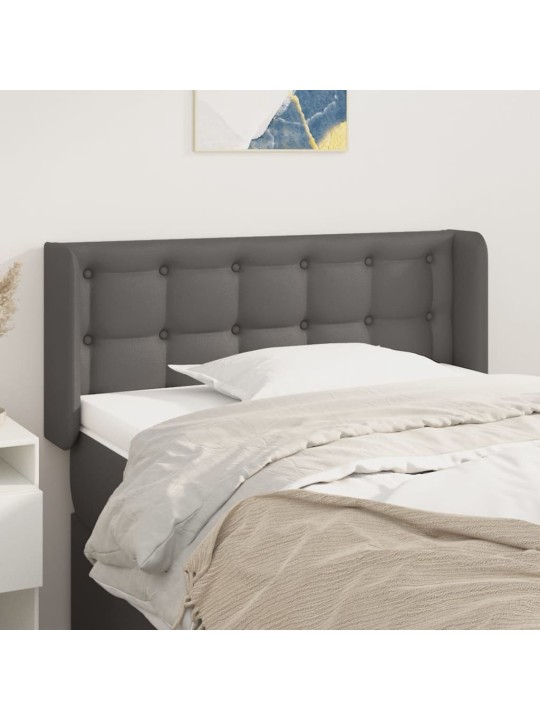 Čelo postele typu ušák šedá 93x16x78/88 cm umělá kůže