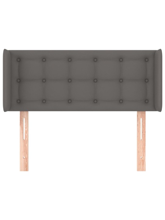 Čelo postele typu ušák šedá 103 x 16 x 78/88 cm umělá kůže