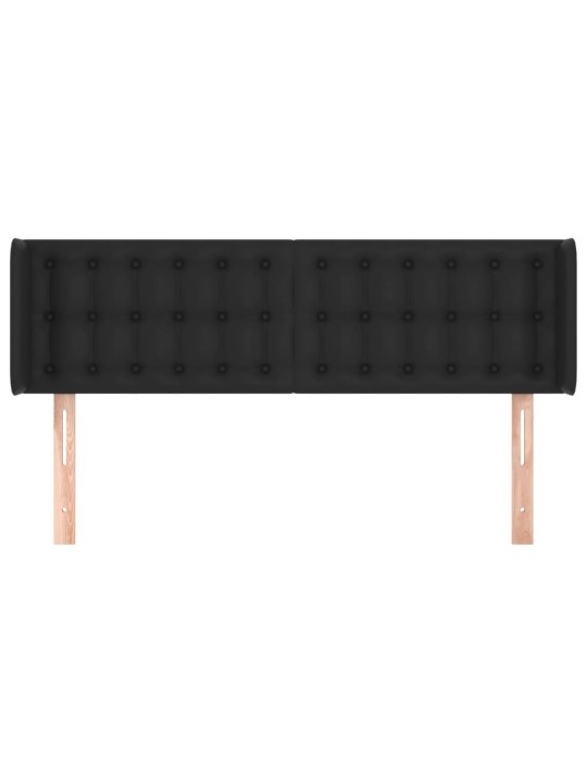 Čelo postele typu ušák černé 147x16x78/88 cm umělá kůže
