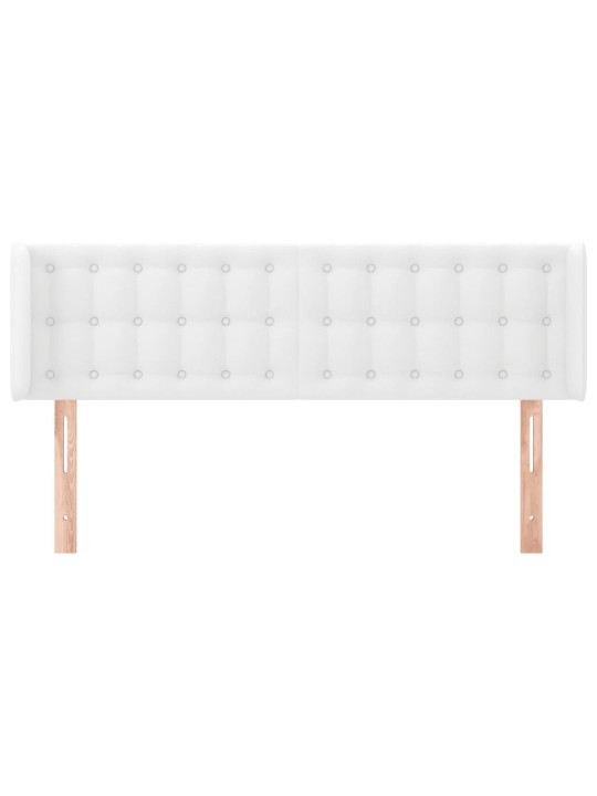 Čelo postele typu ušák bílá 147x16x78/88 cm umělá kůže