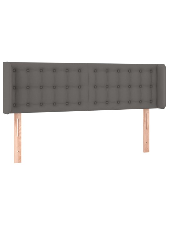 Čelo postele typu ušák šedá 147 x 16 x 78/88 cm umělá kůže