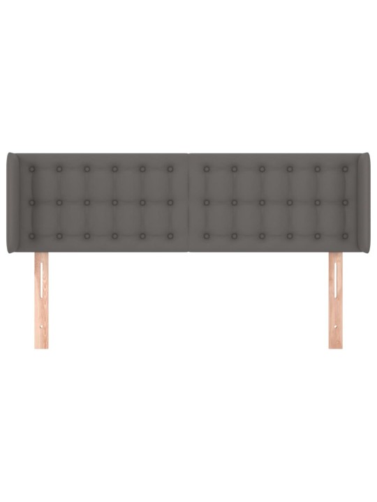 Čelo postele typu ušák šedá 147 x 16 x 78/88 cm umělá kůže