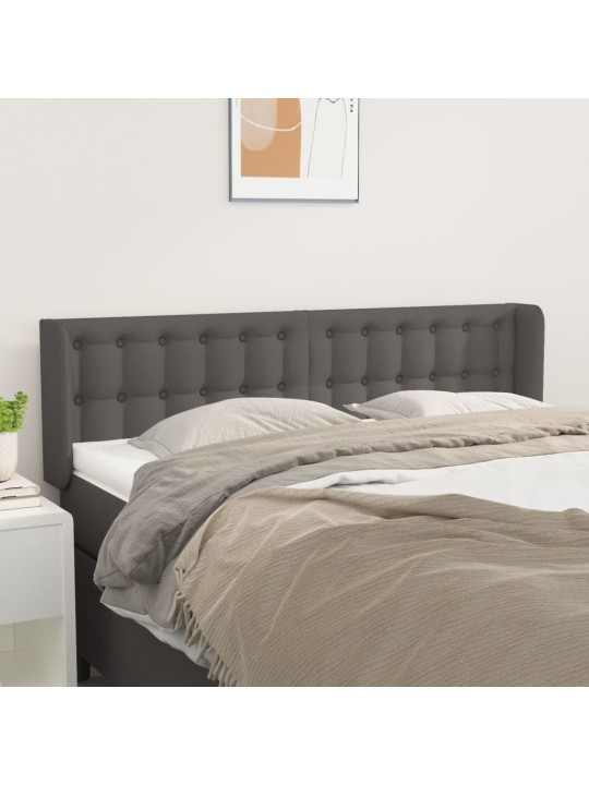 Čelo postele typu ušák šedá 147 x 16 x 78/88 cm umělá kůže