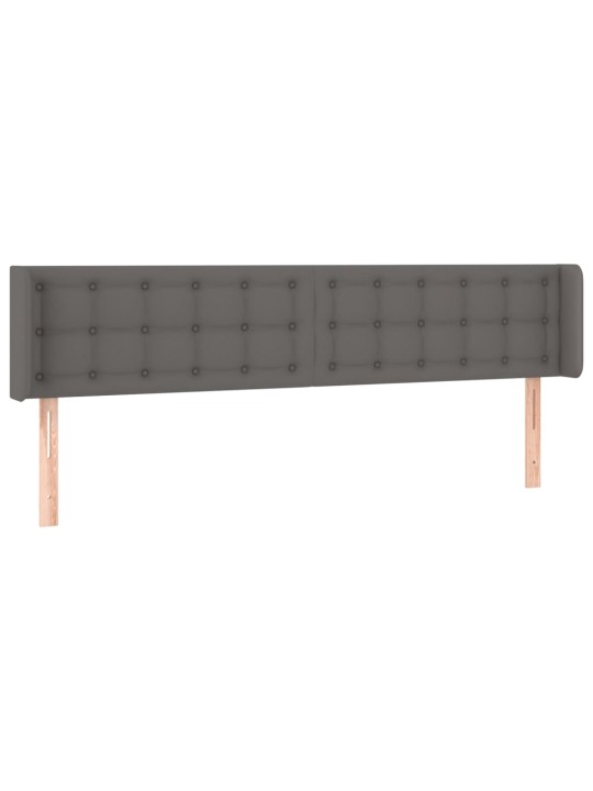 Čelo postele typu ušák šedá 163 x 16 x 78/88 cm umělá kůže
