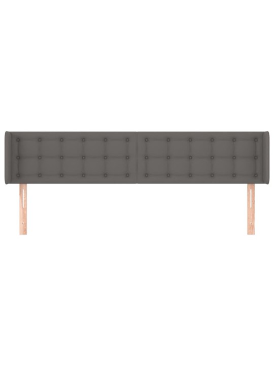 Čelo postele typu ušák šedá 163 x 16 x 78/88 cm umělá kůže