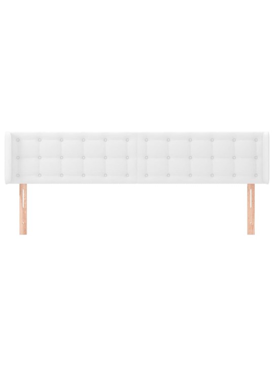 Čelo postele typu ušák bílá 183x16x78/88 cm umělá kůže