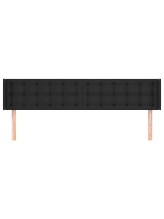 Čelo postele typu ušák černé 203x16x78/88 cm umělá kůže