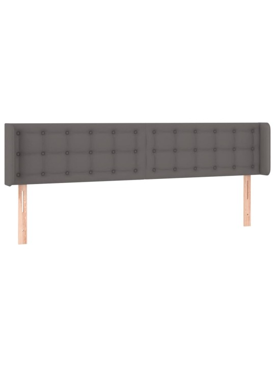Čelo postele typu ušák šedá 203 x 16 x 78/88 cm umělá kůže