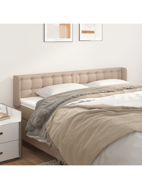 Čelo postele typu ušák cappuccino 203x16x78/88 cm umělá kůže
