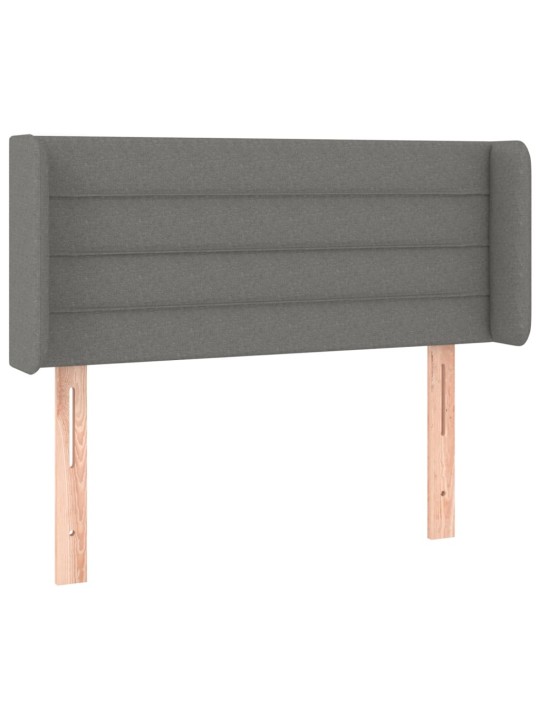 Čelo postele typu ušák tmavě šedé 83x16x78/88 cm textil