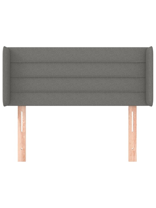 Čelo postele typu ušák tmavě šedé 83x16x78/88 cm textil
