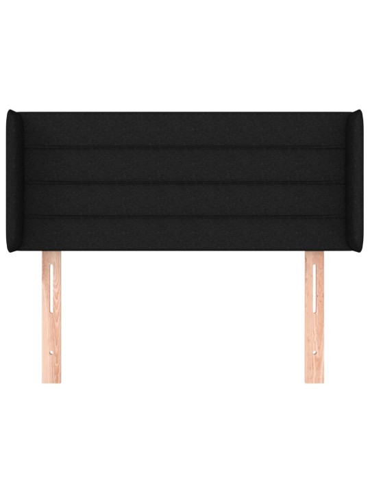 Čelo postele typu ušák černé 83 x 16 x 78/88 cm textil
