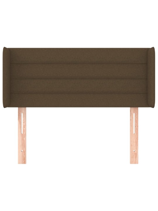 Čelo postele typu ušák tmavě hnědé 83 x 16 x 78/88 cm textil
