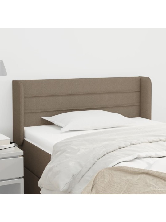 Čelo postele typu ušák taupe 83 x 16 x 78/88 cm textil