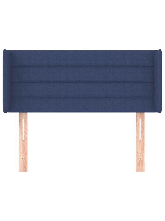 Čelo postele typu ušák modré 83 x 16 x 78/88 cm textil