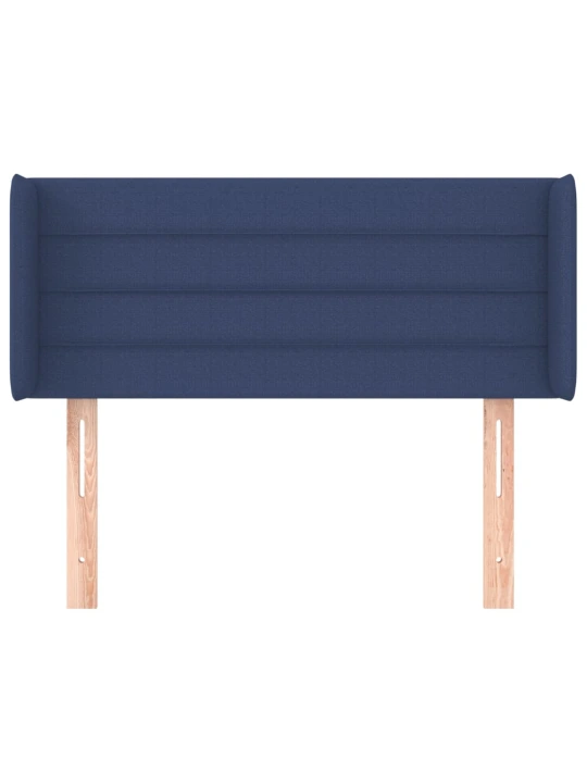 Čelo postele typu ušák modré 83 x 16 x 78/88 cm textil